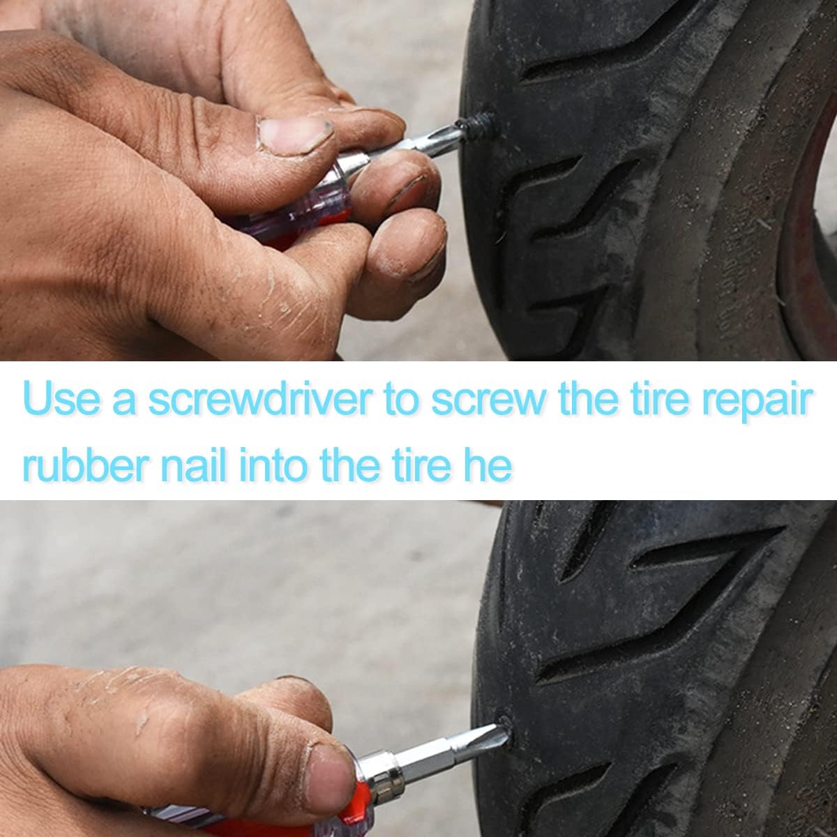 🔥Tire Repair Rubber Nail🚚Free Screwdriver Included