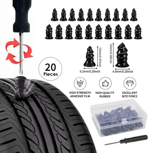 🔥Tire Repair Rubber Nail🚚Free Screwdriver Included